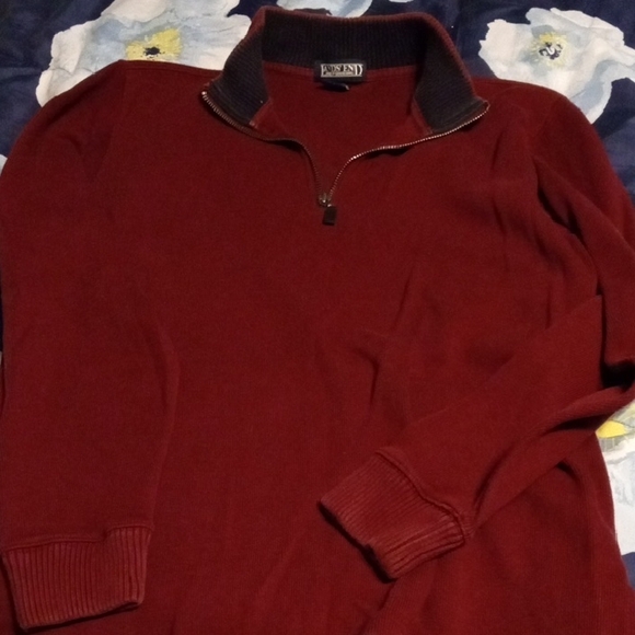 Lands end Red Quarter-Zip Sweater - Picture 1 of 3